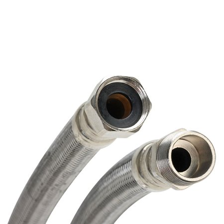 FLUIDMASTER 3/4 in. MIP X 3/4 in. D FIP 18 in. Braided Stainless Steel Water Heater Supply Line B3H18